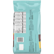 Back of teal candy variety bag with nutrition text and barcode