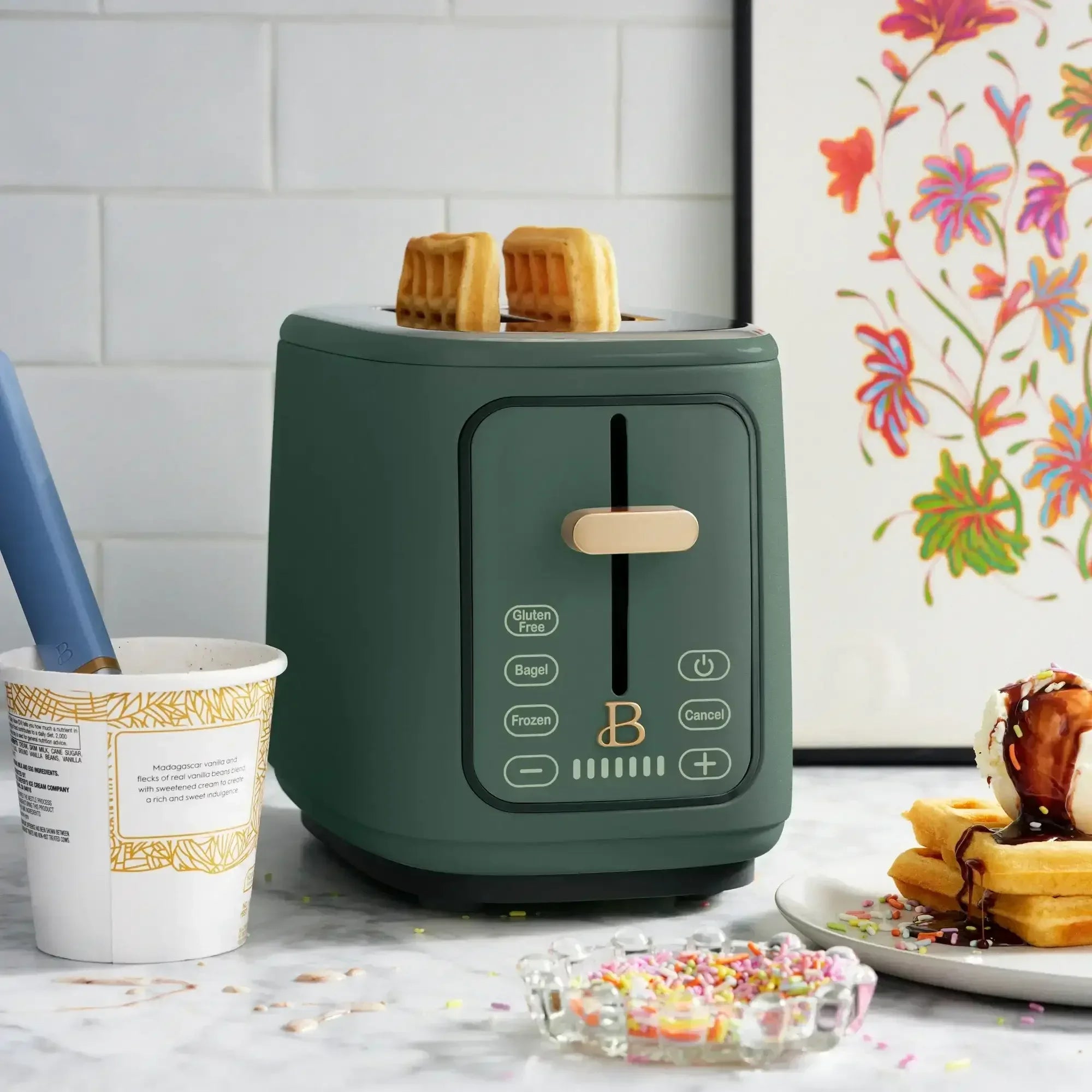 Beautiful 2 Slice Toaster with Touch-Activated Display, by Drew Barrymore