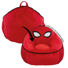 Red Spider-themed bean bag chair with super soft micro mink fabric label