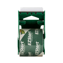 Duck EZStart tape roll inside green dispenser, packing tape visible through window