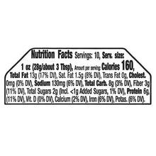 Nutrition facts label for garlic and herb roasted pistachios, 10 servings