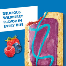Frosted wild berry toaster pastry with purple icing and blue drizzle