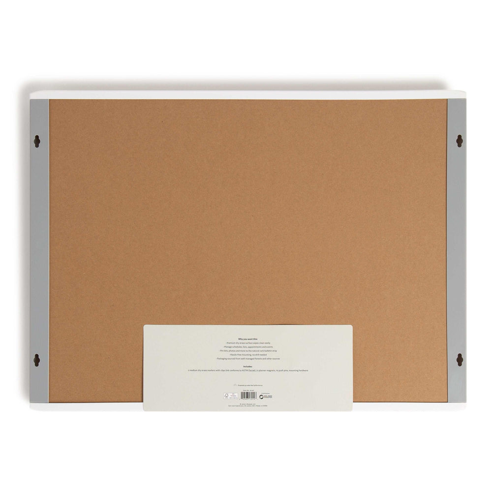 U Brands 17 x 23 in. 3-in-1 Dry Erase Calendar Whiteboard, White and Gray - USA MEGA SHOP