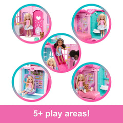 Barbie Chelsea Pop-Up Doll House with Doll & 15+ Accessories, House Expands to 17+ x 13+ inches - USA MEGA SHOP