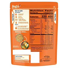 Uncle Ben's Ready Rice basmati pouch back with cooking instructions, nutrition facts, ingredients.