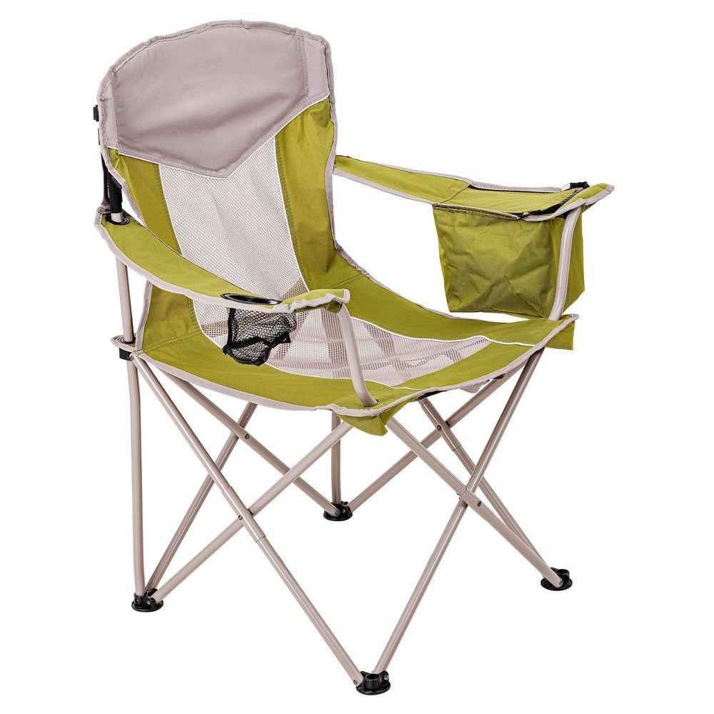 Ozark Trail Adult Oversized Mesh Camp Chair with Cooler, Green & Gray - USA MEGA SHOP