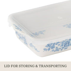 The Pioneer Woman Agatha Small Rectangular Baker with Lid, 7" x 11"