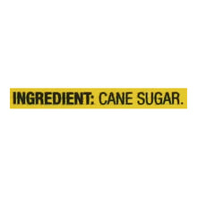 Ingredient label reading "INGREDIENT: CANE SUGAR" on granulated sugar package