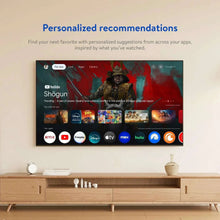 TV showing personalized recommendations streaming home screen
