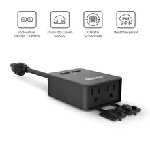 Outdoor smart plug with two independent outlets and IP64 weatherproof design