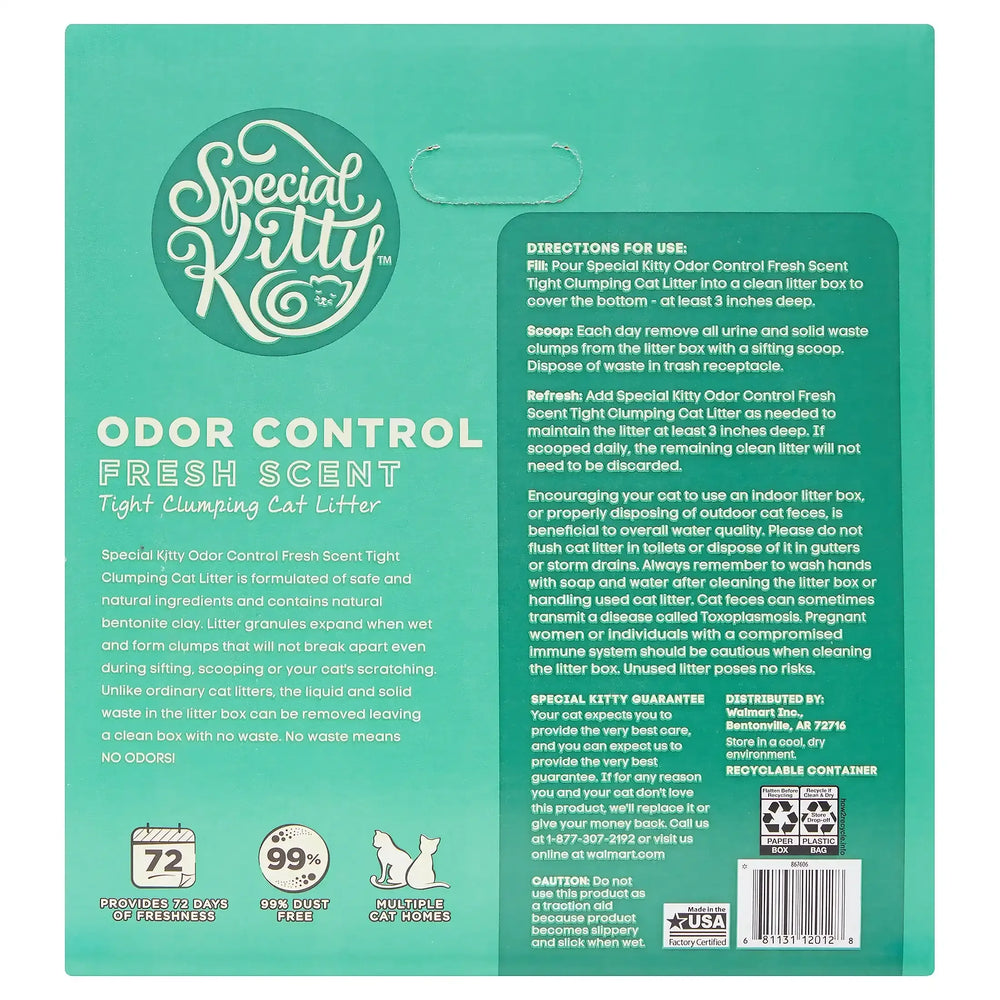 Special Kitty Scoopable Tight Clumping Cat Litter, Fresh Scent, 20 lb - USA MEGA SHOP