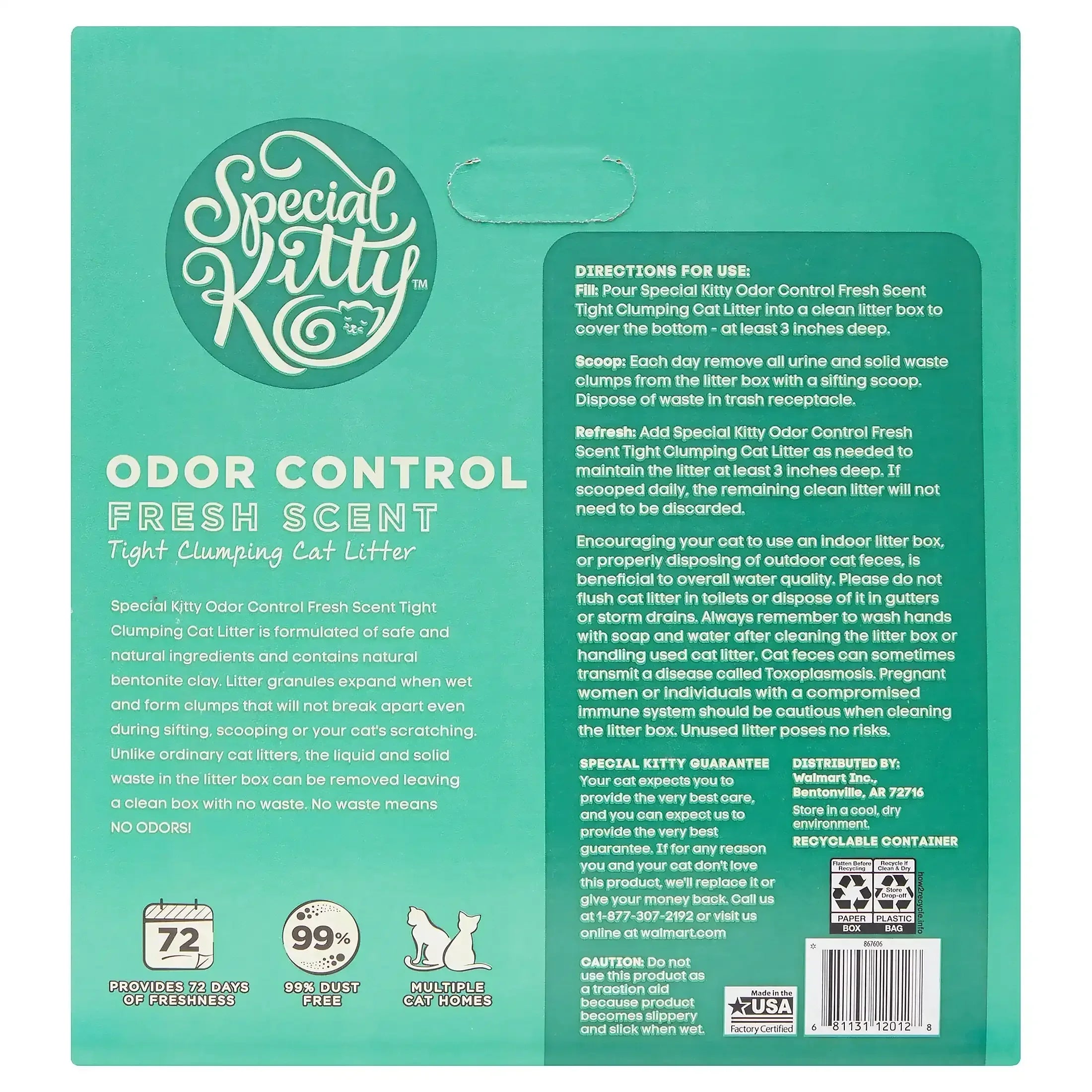 Special Kitty Scoopable Tight Clumping Cat Litter, Fresh Scent, 20 lb