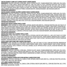 Ingredients text for flavored chips, listing oils, spices, and allergen information