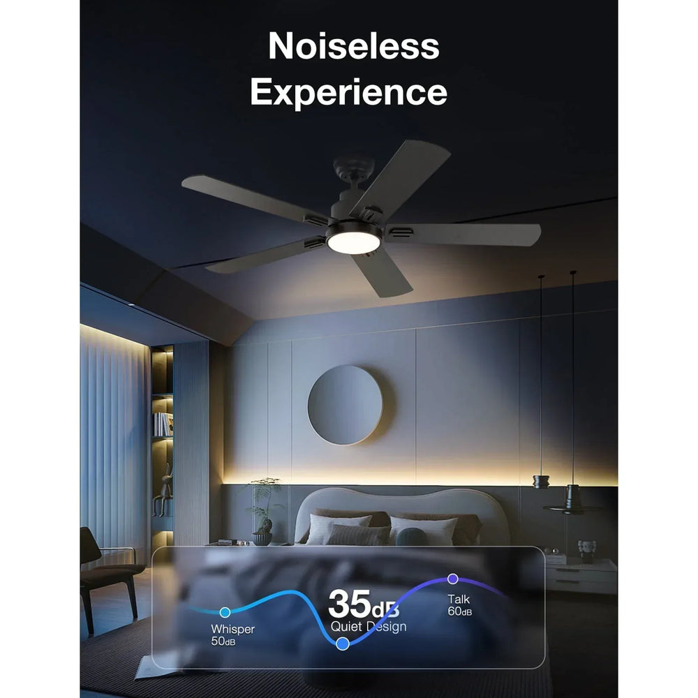 Warmiplanet 52" Black Ceiling Fan with Light and Remote Control - USA MEGA SHOP
