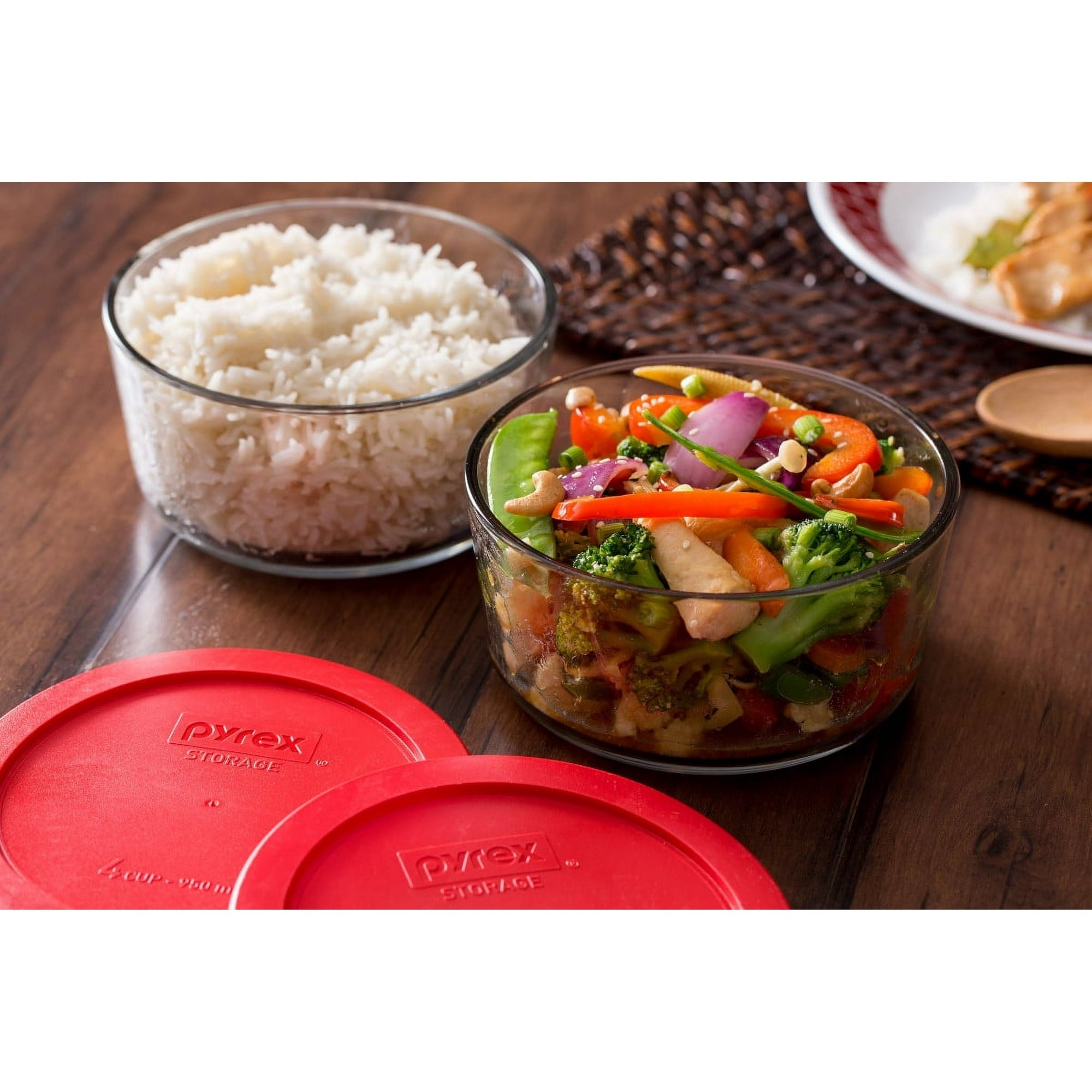 Pyrex Simply Store 4C Glass Food Storage and Baking Container, Set of 2 with Lids