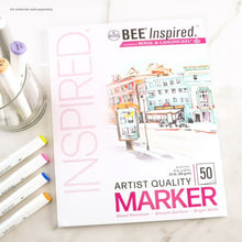 Bee Inspired artist quality marker paper pad, 9x12, 50 sheets packaging