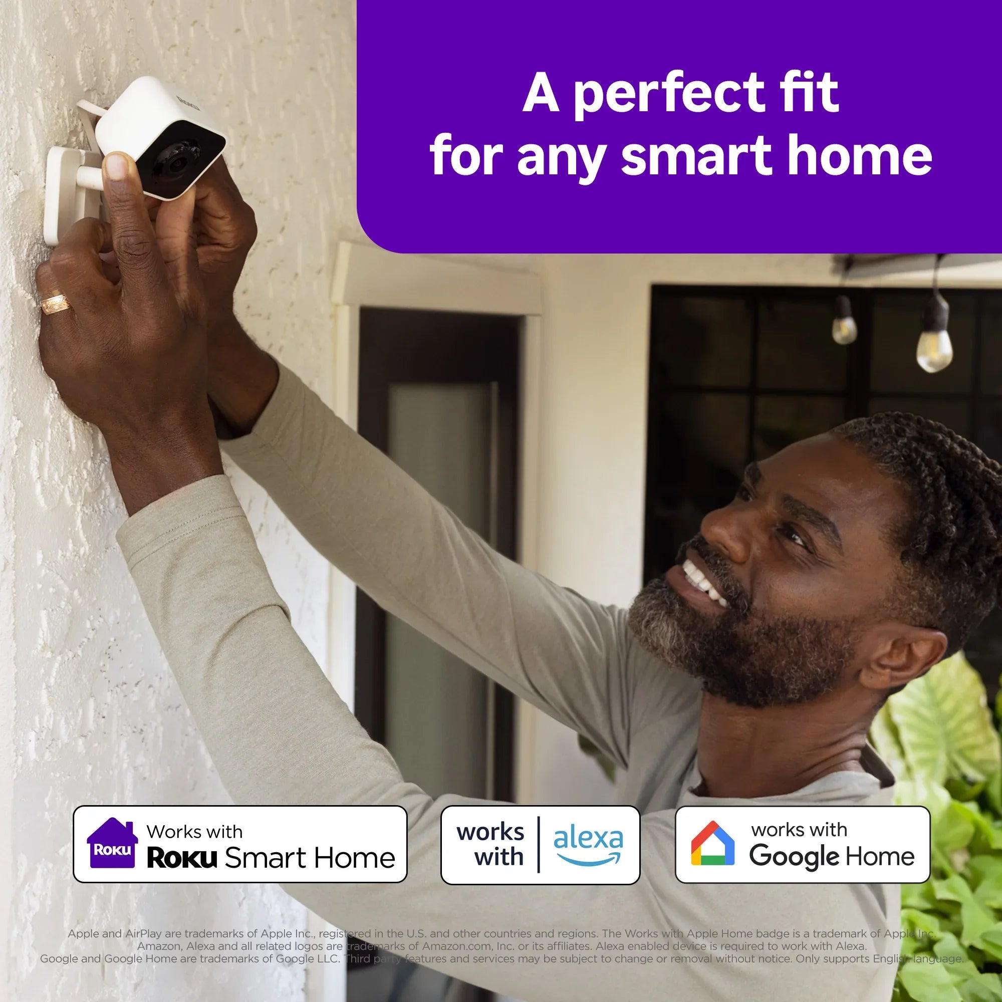 Roku Outdoor Camera SE - Home Security - IP65 Weather Resistant Wired Security Camera with 1080p HD Night Vision