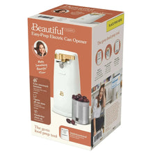 Electric can opener retail box with product image and can