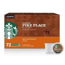 K-Cup coffee pod box, Starbucks Pike Place medium roast, 72 count with pod