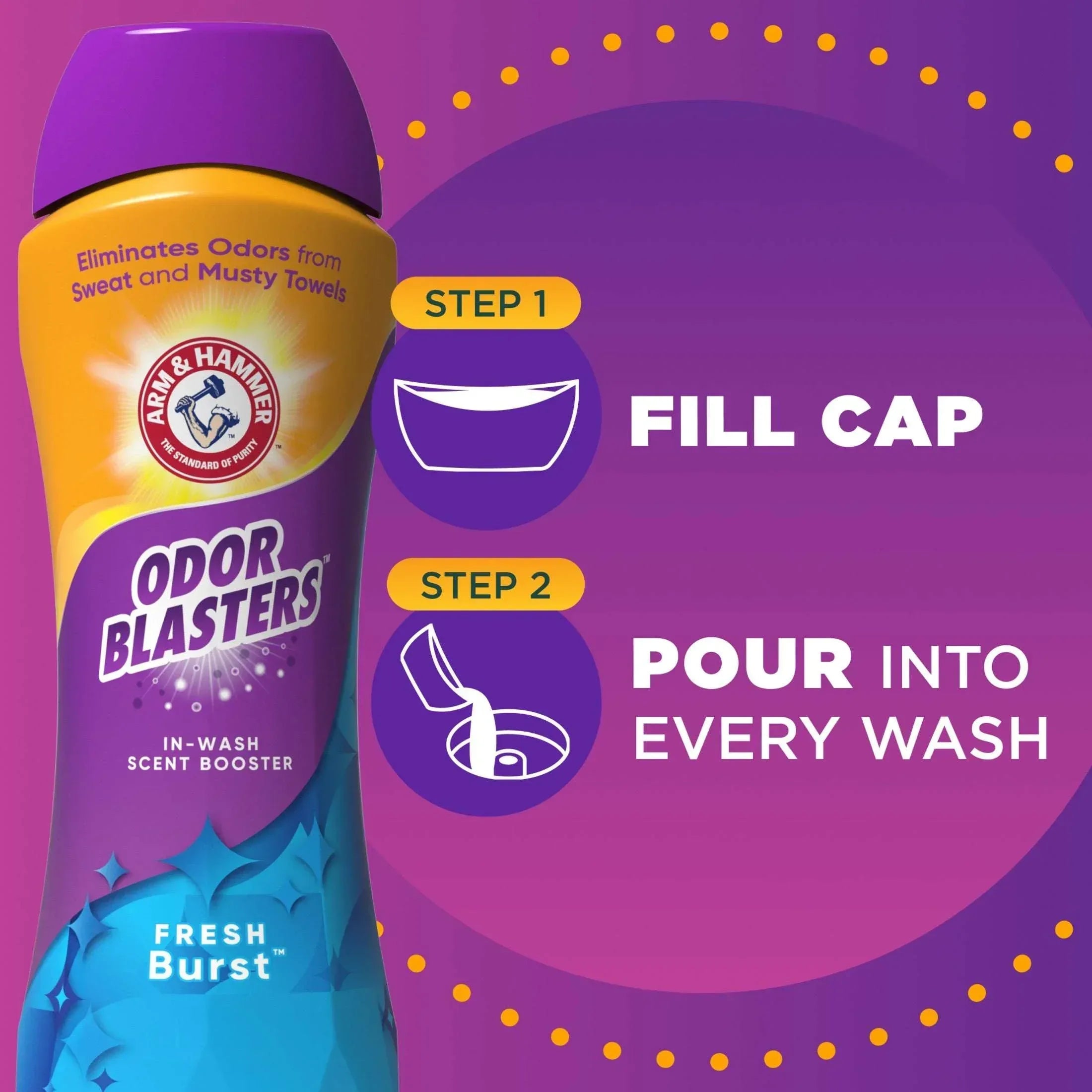 ARM & HAMMER Odor Blasters Fresh Burst In-Wash Laundry Scent Booster, 24 oz Bottle