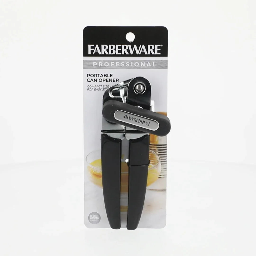 Farberware Pro Stainless Steel Portable Can Opener with Black Handle - USA MEGA SHOP