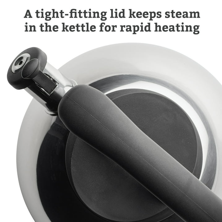 Farberware Stainless Steel Whistling Tea Kettle, 2.3 Quart, Silver