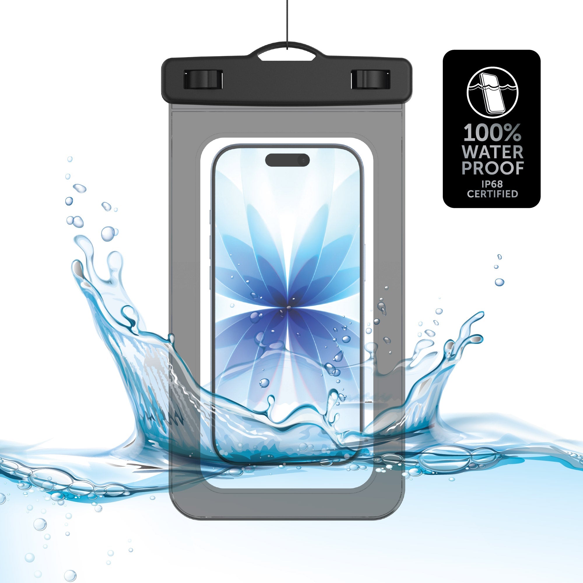Body Glove Tidal Waterproof Phone Pouch - Black/Clear