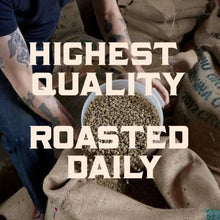 Coffee grounds in hands on Stumptown promotional graphic