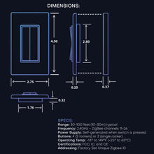 Wireless smart dimming light switch dimensions diagram with measurement lines
