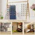Multi-tier skirt hanger organizer with clips and multiple hanging bars