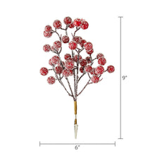 Red frosted berry Christmas clip ornament, measures 9 in tall and 6 in wide.