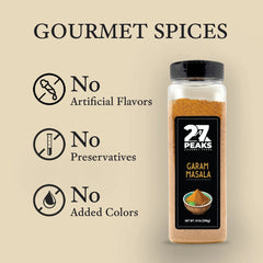 27 Peaks Gourmet No Artificial Flavors Garam Masala, 12.3 oz Bottle