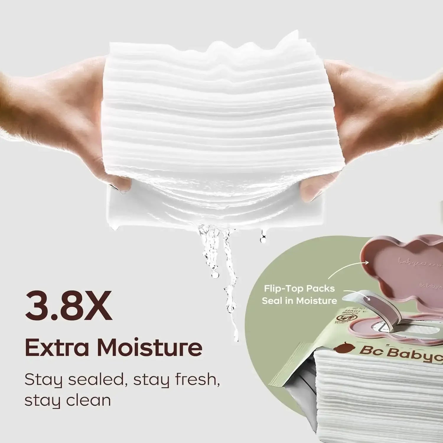 Bc Babycare Sensitive Baby Wipes Unscented, XL Extra Thick,Hypoallergenic,99% Water - USA MEGA SHOP