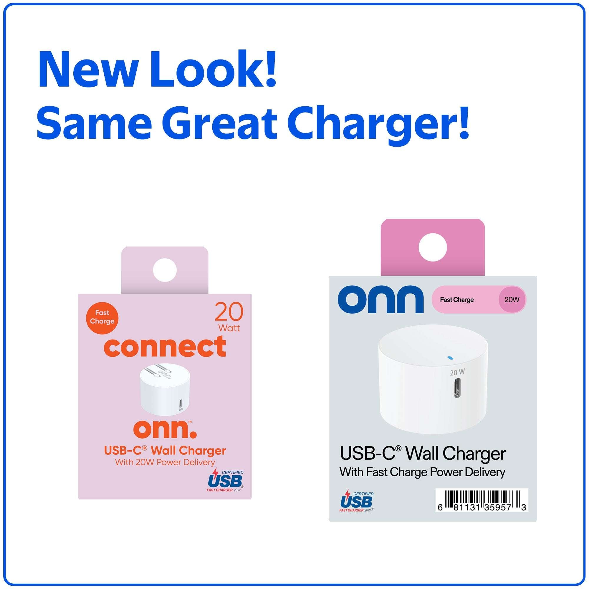 onn 20W Single USB-C Port Wall Charger, Fast Charging, USB-IF Certified, Foldable Plug, White - Compatible with iPhone 17/16/15 Series, Samsung Galaxy, Note, Pixel Devices iPad Pro, & More