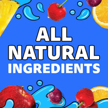 Capri Sun variety pack graphic showing all natural ingredients with fruit icons