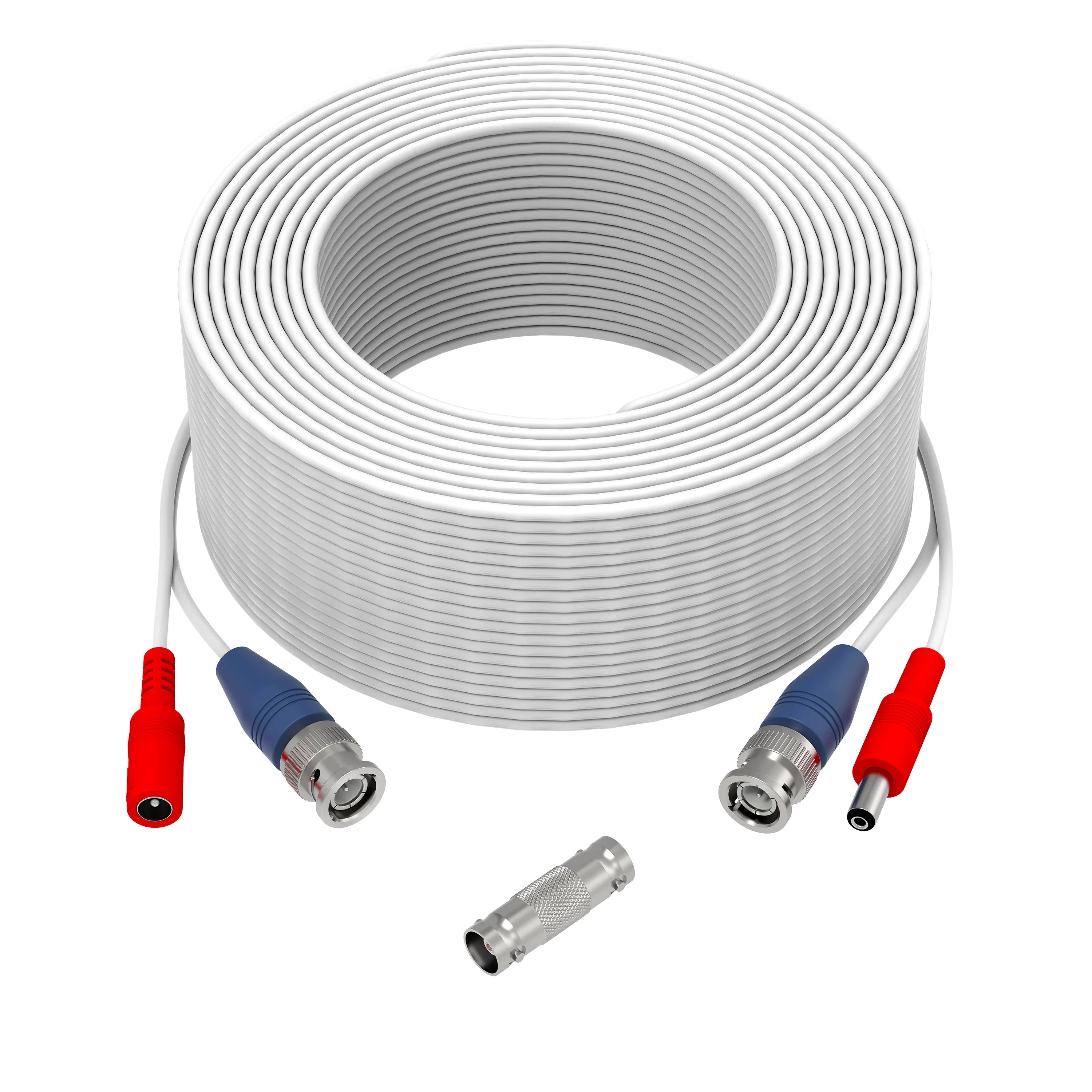 onn 100' BNC Security Cable, White