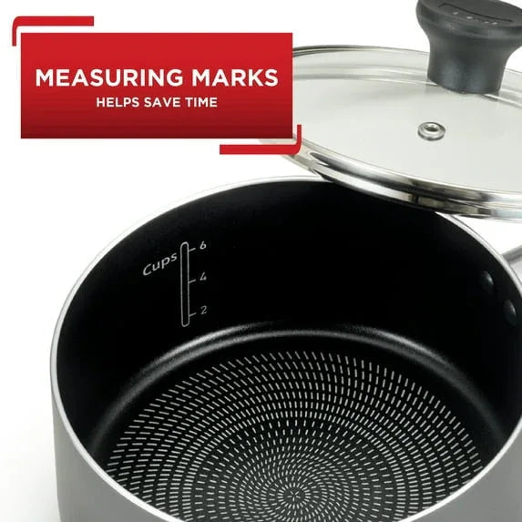 T-fal Easy Care Nonstick Cookware, Saucepan, 2 Quart, Grey