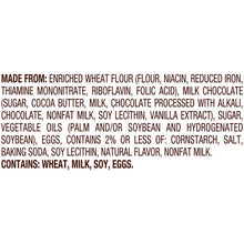 Ingredients list on Milano milk chocolate cookies bag; contains wheat, milk, soy, eggs