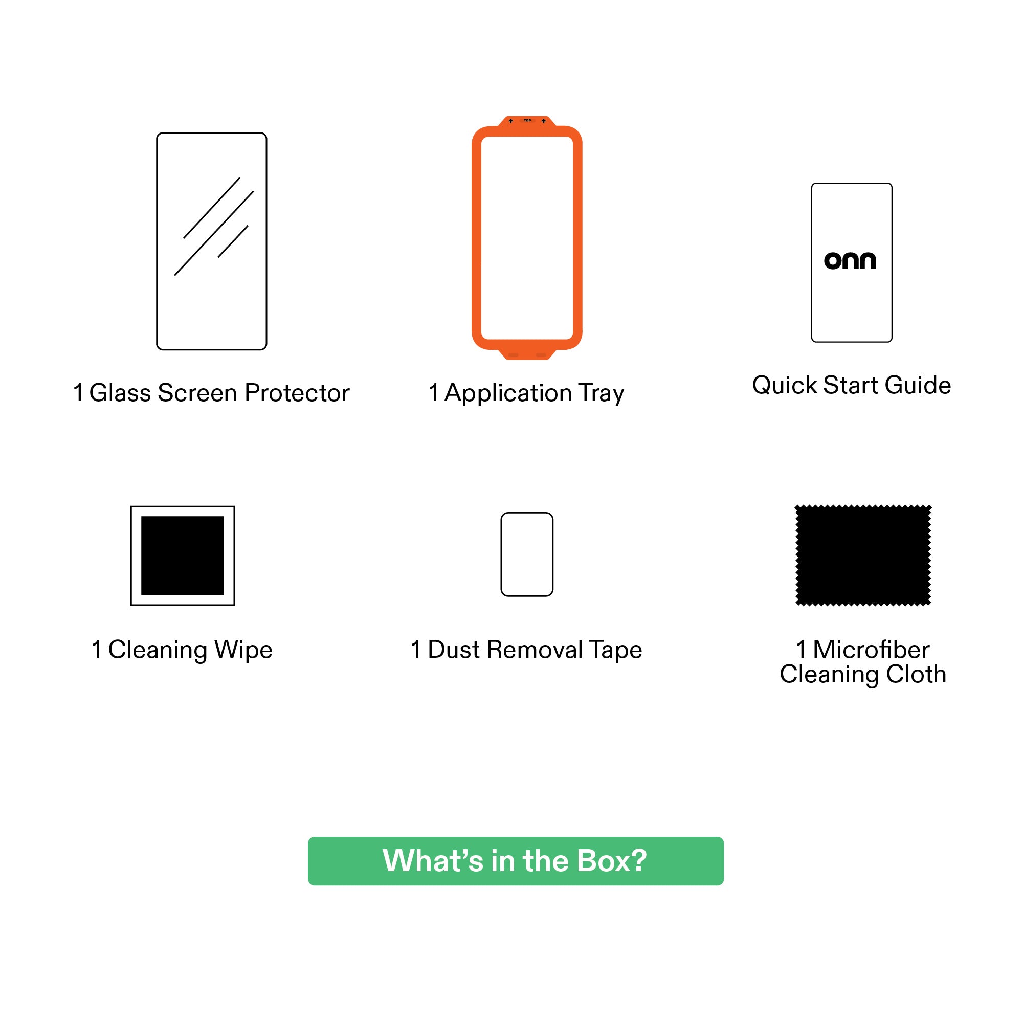 onn Impact Resistant Glass Screen Protector with Easy Application Tray for iPhone Air