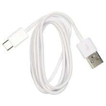White coiled USB-C to USB-A cable with USB-C and USB-A plugs