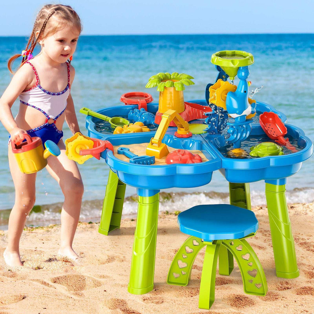 Dinosaur Planet Sand Water Table for Toddlers, 4 in 1 Sand Table and Water Play Table, Kids Table Activity Sensory Play Table Beach Sand Water Toy for Outdoor Backyard for Toddlers Age 2-4 Gift - USA MEGA SHOP