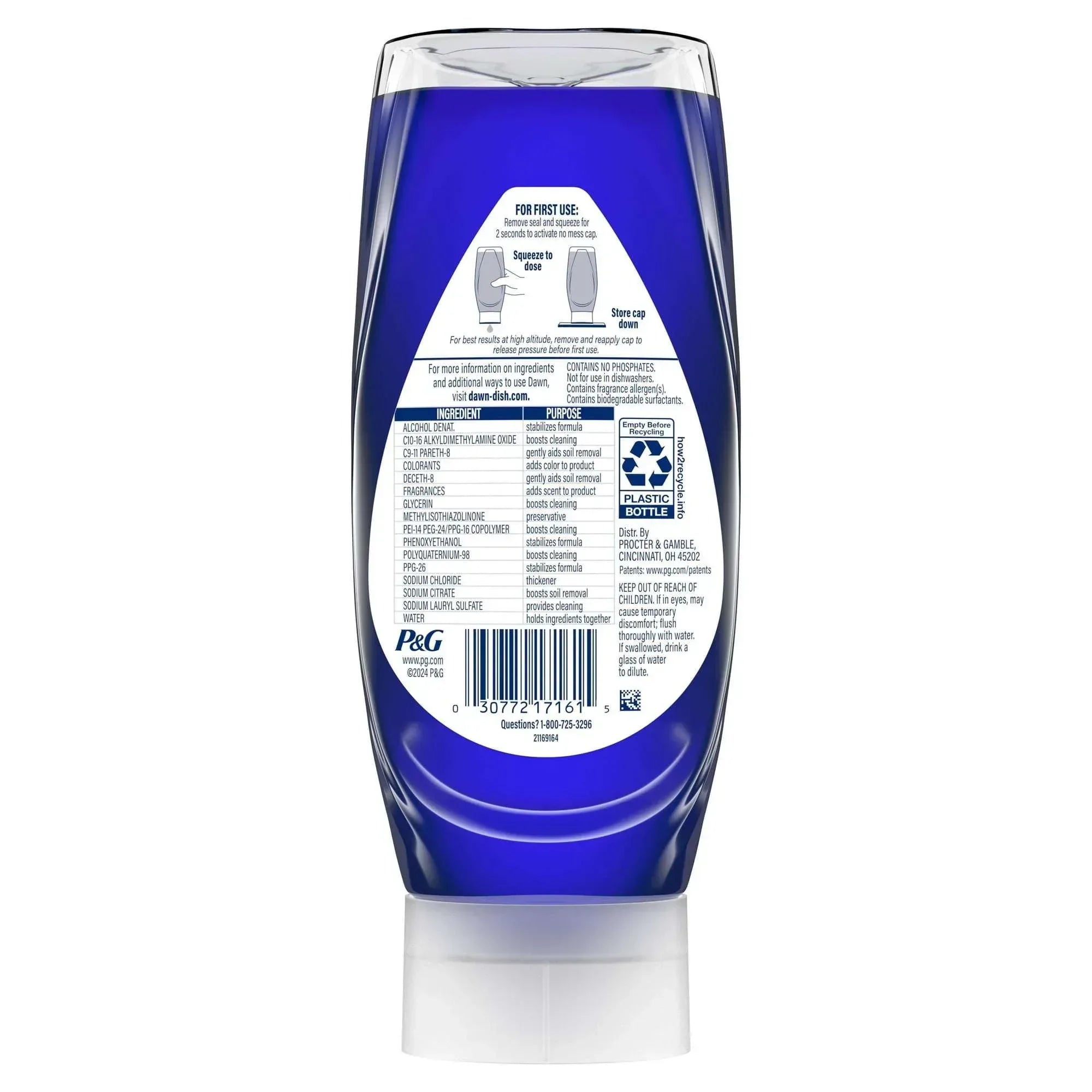 Dawn Platinum Plus PowerSuds Liquid Dish Soap, 13.6 oz. EZ-Squeeze Bottle