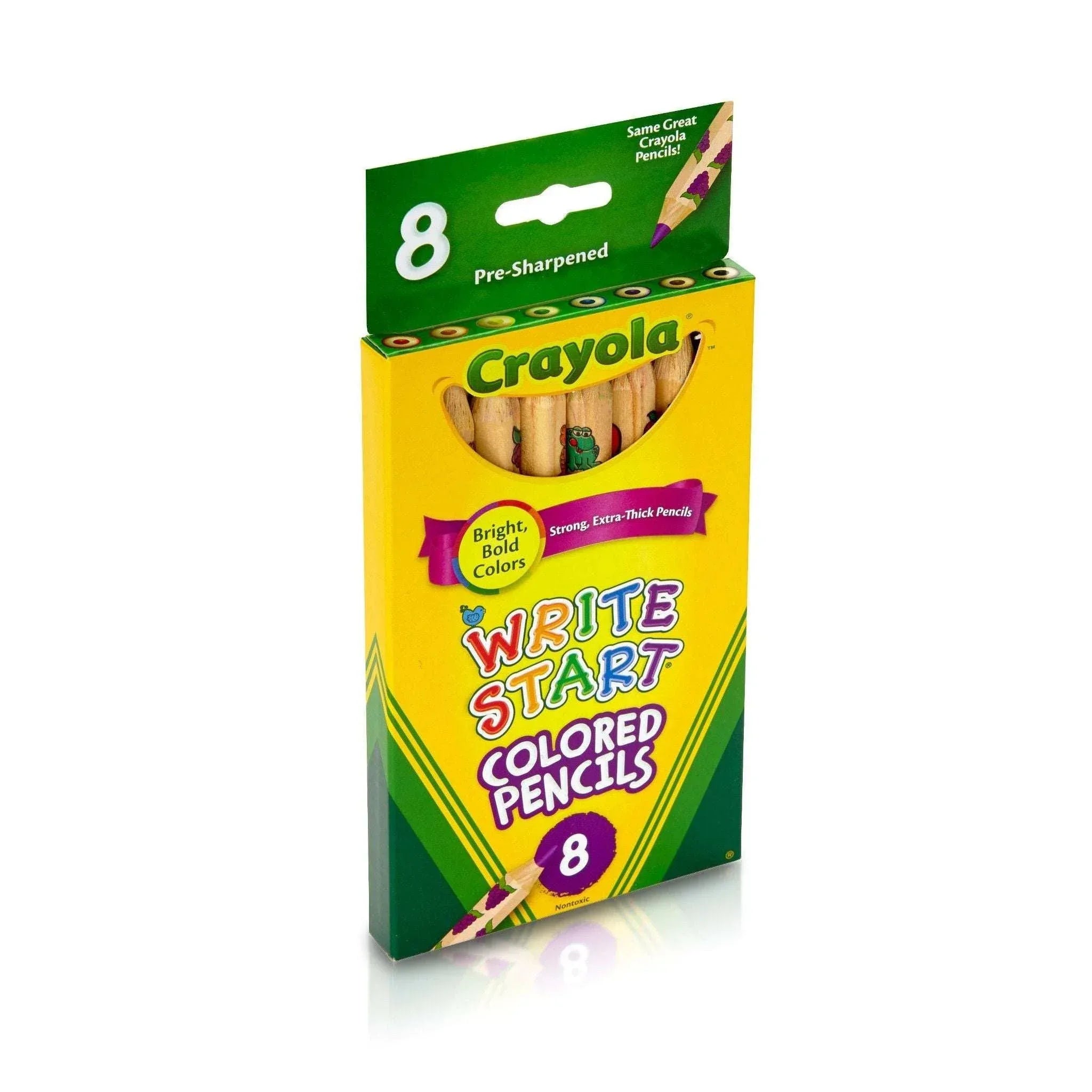 Crayola Write Start Extra Thick Colored Pencils, 8 Ct, Kindergarten School Supplies, Arts and Crafts for Kids, Gifts, Ages 3, 4, 5, 6 - USA MEGA SHOP
