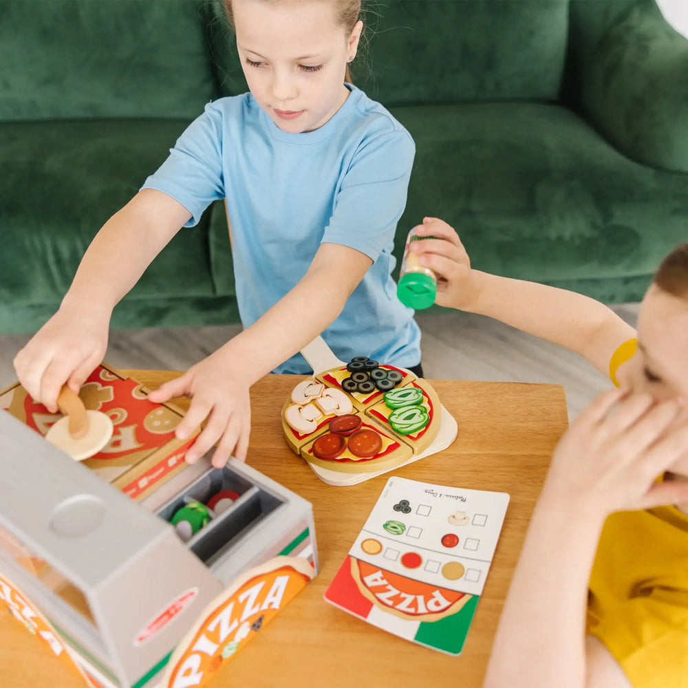 Melissa & Doug Top & Bake Wooden Pizza Counter Play Set (41 Pcs) - FSC Certified - USA MEGA SHOP