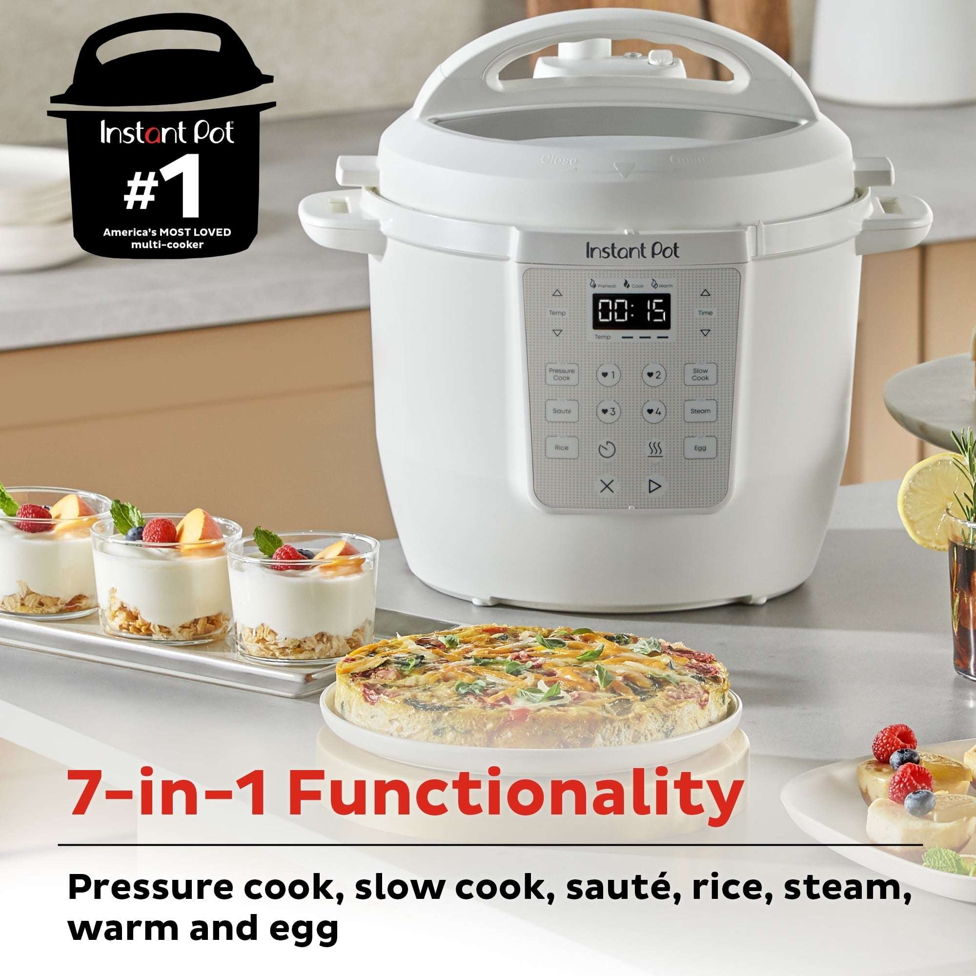 Instant Pot 6Qt RIO Chef Series 7-in-1 Multi-Cooker, Pressure Cooker, Slow Cook, & More, Sea Salt