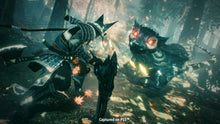 Action screenshot of armored warriors fighting in misty forest with sparks