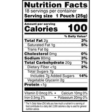 Nutrition facts panel for strawberry pastry crisps, 18 servings per container