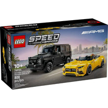 LEGO Speed Champions building box showing black SUV and yellow roadster