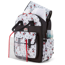 Black and white Mickey diaper bag with clear side pocket