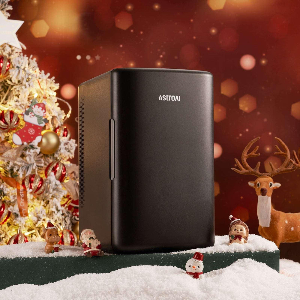 AstroAI Mini Fridge, Compact Refrigerator, Makeup Skincare Fridge 6L 8 Cans Portable Personal Cooler One Door, for Home, Car, Black, for Gifts - USA MEGA SHOP